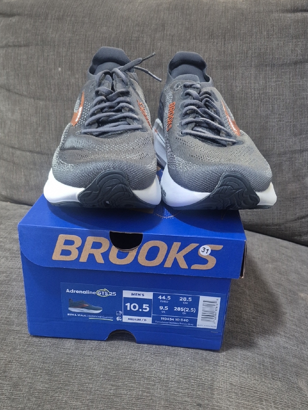 Brooks Adrenaline GTS 25 Men’s 10.5 D Bomb Pop Grey NIB - Picture 2 of 6